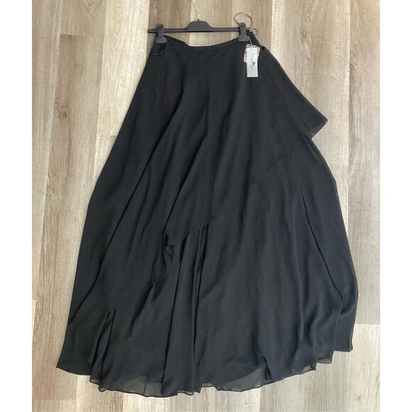 Teri Jon by Rickie Freeman NWT Black Layered Maxi Ruffle Long Skirt, Size 10 - Picture 11 of 12